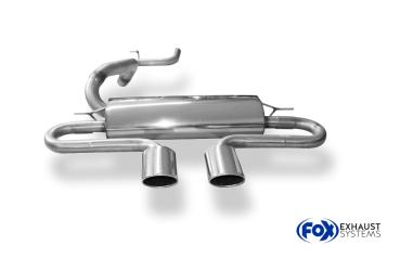 Fox passend für Ford Focus III ST Fließheck Diesel Endschalldämpfer quer Ausgang mittig inkl. Verbindungsrohr - 2x115x85 Typ 32 mittig FO032085-348
