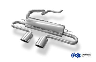 Fox passend für Ford Focus III ST Fließheck Diesel Endschalldämpfer quer Ausgang mittig inkl. Verbindungsrohr - 2x115x85 Typ 32 mittig FO032085-348