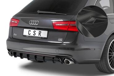 CSR Diffusor | Heckansatz mit ABE für Audi A6 C7 (4G) HA227-C Carbon Look Hochglanz (keine Lackierung erforderlich)