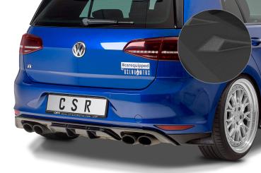 CSR Diffusor | Heckansatz mit ABE für VW Golf 7 R / R-Line HA253-S strukturiert schwarz matt (keine Lackierung erforderlich)