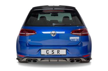 CSR Diffusor | Heckansatz mit ABE für VW Golf 7 R / R-Line HA253-C Carbon Look Hochglanz (keine Lackierung erforderlich)