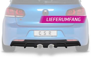 CSR Diffusor | Heckansatz mit ABE für VW Golf 6 R HA268-G Glossy schwarz Hochglanz (keine Lackierung erforderlich)