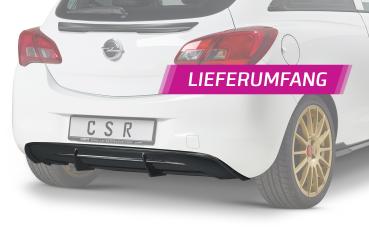 CSR Diffusor | Heckansatz mit ABE für Opel Corsa E HA274-C Carbon Look Hochglanz (keine Lackierung erforderlich)