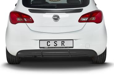 CSR Diffusor | Heckansatz mit ABE für Opel Corsa E HA274-C Carbon Look Hochglanz (keine Lackierung erforderlich)