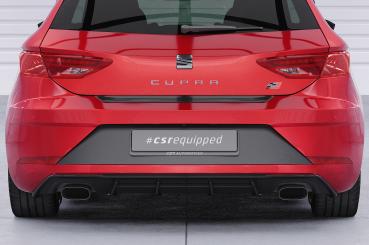 CSR Diffusor | Heckansatz mit ABE für Seat Leon 3 (Typ 5F) Cupra HA298-C Carbon Look Hochglanz (keine Lackierung erforderlich)
