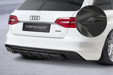 CSR Diffusor | Heckansatz mit ABE für Audi A4 B8 (Typ 8K) HA418-C Carbon Look Hochglanz (keine Lackierung erforderlich)