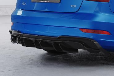 CSR Diffusor | Heckansatz mit ABE für Audi A3 8V S-Line Limo / Cabrio HA448-G Glossy schwarz Hochglanz (keine Lackierung erforderlich)