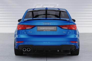 CSR Diffusor | Heckansatz mit ABE für Audi A3 8V S-Line Limo / Cabrio HA448-G Glossy schwarz Hochglanz (keine Lackierung erforderlich)