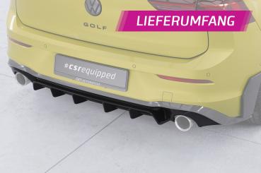 CSR Diffusor | Heckansatz mit ABE für VW Golf 8  GTI HA484-C Carbon Look Hochglanz (keine Lackierung erforderlich)