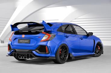 CSR Heckspoiler | Heckflügel mit ABE für Honda Civic Type R FK8 HF682-C Carbon Look Hochglanz (keine Lackierung erforderlich)