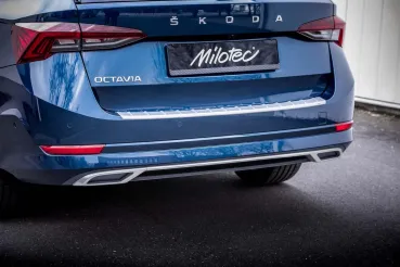 Milotec Auspuff-Dummies für Škoda Octavia IV (NX) ab 2020 – 3-teilig, ABS Alu-Brush, eintragungsfrei