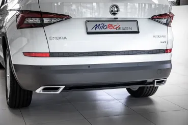 Milotec Auspuff-Dummies XL für Skoda Kodiaq – Alu-Brush – 2-teilig (RS-Look)