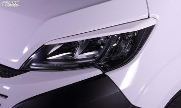 RDX Scheinwerferblenden für FIAT Ducato (250 / 2014+) & CITROEN Jumper (Y, 250L / 2014+) & OPEL Movano (Y / 2021+) & PEUGEOT Boxer (Y / 2014+) & TOYOTA ProAce Max (T / 2024+) & RAM ProMaster (2013+) Böser Blick WEISS GLÄNZEND