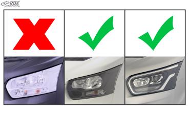RDX Scheinwerferblenden für FORD Transit (2014-heute) für Xenon- und schwarze Halogen-Scheinwerfer Böser Blick