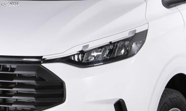 RDX Scheinwerferblenden für FORD Tourneo Custom & Transit Custom (für LED, 2023-heute) weiß glänzend Böser Blick