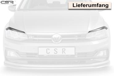 CSR Scheinwerferblenden für VW Polo VI (Typ AW) SB287-G Glossy schwarz Hochglanz (keine Lackierung erforderlich)
