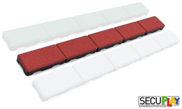 SECUPLAY Gummi Mähkante / Rasenkante 100x10x3,6cm rot
