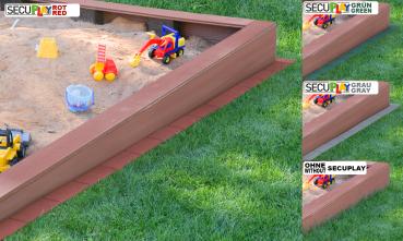 SECUPLAY XL Gummi Mähkante / Rasenkante 100x20x3,6cm grün