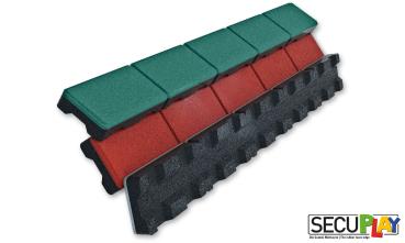 SECUPLAY Gummi Mähkante / Rasenkante 100x10x3,6cm rot