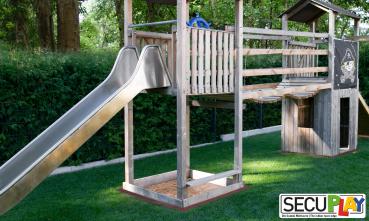 SECUPLAY Gummi Mähkante / Rasenkante 100x10x3,6cm rot