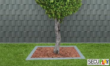 SECUPLAY Gummi Mähkante / Rasenkante 100x10x3,6cm grau