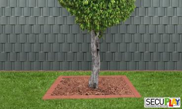 SECUPLAY Gummi Mähkante / Rasenkante 100x10x3,6cm rot