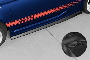 CSR Seitenschweller mit ABE für Fiat Abarth 595 SS475-C Carbon Look Hochglanz (keine Lackierung erforderlich)