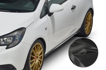 CSR Seitenschweller mit ABE für Opel Corsa E 3-Türer SS479-C Carbon Look Hochglanz (keine Lackierung erforderlich)
