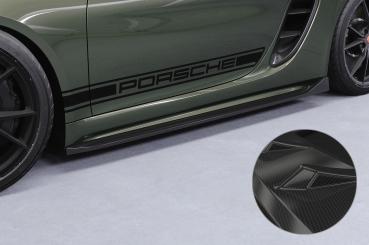 CSR Seitenschweller mit ABE für Porsche 718 Boxster / Cayman (Typ 982) SS533-C Carbon Look Hochglanz (keine Lackierung erforderlich)