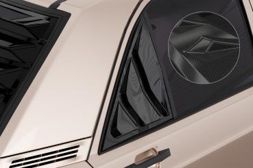 CSR Seitenscheibenblenden mit ABE für Mercedes Benz W201 / 190er Limousine SSB037-C Carbon Look Hochglanz (keine Lackierung erforderlich)