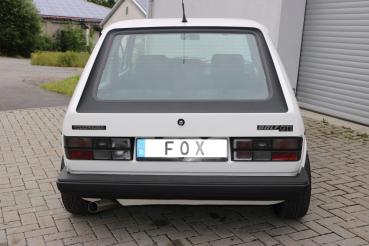 Fox passend für VW Golf I GTI Endschalldämpfer Ø63,5mm - 1x63,5 Typ 10 nach links führend VW050001-003