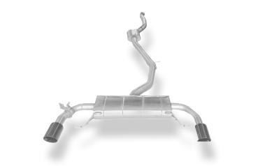 Fox passend für BMW X4 G02 - 30i Endschalldämpfer quer Ausgang rechts/links - 1x100 Typ 25 rechts/links SCHWARZ emalliert mit Abgasklappe und Vorschalldämpfer - Nicht verbaubar bei Modellen mit Panoramadach BM171015-293S-HA