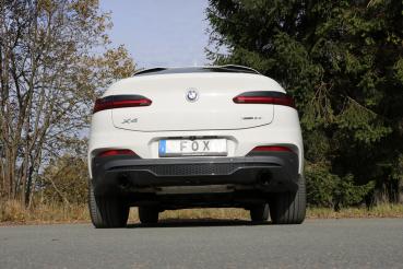 Fox passend für BMW X4 G02 - 30i Endschalldämpfer quer Ausgang rechts/links - 1x100 Typ 25 rechts/links SCHWARZ emalliert mit Abgasklappe - Nicht verbaubar bei Modellen mit Panoramadach BM171015-293S