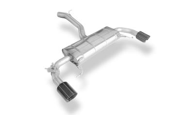 Fox passend für BMW X4 G02 - 30i Endschalldämpfer quer Ausgang rechts/links - 1x100 Typ 25 rechts/links SCHWARZ emalliert mit Abgasklappe - Nicht verbaubar bei Modellen mit Panoramadach BM171015-293S