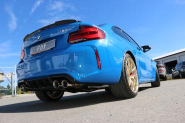 Fox passend für BMW F87 M2 Competition + CS Endschalldämpfer quer Ausgang rechts/links mit 2 Abgasklappen - 2x90 Typ 25 rechts/links BM180025-292