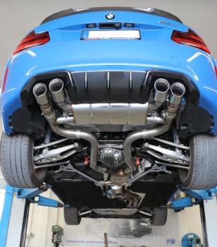Fox passend für BMW F87 M2 Competition + CS Endschalldämpfer quer Ausgang rechts/links mit 2 Abgasklappen - 2x90 Typ 25 rechts/links BM180025-292