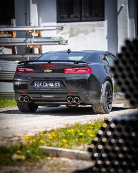 Fox passend für Chevrolet Camaro - A1XC Endschalldämpfer quer Ausgang rechts/links mit 2 Abgasklappen - 2x100 Typ 25 rechts/links CE046005-294