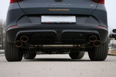 Fox passend für CUPRA Formentor 4x4 - VZ5 Endschalldämpfer mit 2 Abgasklappen - 2x115x85 Typ 32 rechts/links Kupfer-Optik CU100015-348K