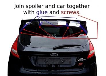 Maxton Design Dachspoiler (RS Look) für Ford Fiesta Mk7 / Mk7 FL GFK
