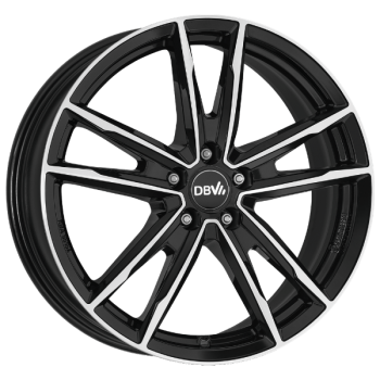 DBV Alufelge Florida KF dark schwarz glänzend, front poliert 6.5x16 ET41 5x112 Nabe 57.1 KBA 55149