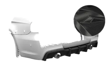 CSR Diffusor | Heckansatz mit ABE für BMW 3er E90 / E91 HA256-C Carbon Look Hochglanz (keine Lackierung erforderlich)