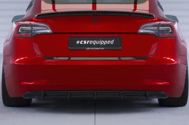 CSR Diffusor | Heckansatz mit ABE für Tesla Model 3 HA267-C Carbon Look Hochglanz (keine Lackierung erforderlich)