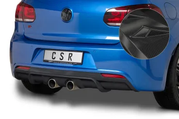 CSR Diffusor | Heckansatz mit ABE für VW Golf 6 R HA268-C Carbon Look Hochglanz (keine Lackierung erforderlich)