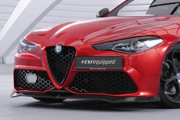 CSR Frontspoiler | Cup-Spoilerlippe mit ABE für Alfa Romeo Giulia (952) Veloce CSL782-G Glossy schwarz Hochglanz (keine Lackierung erforderlich)