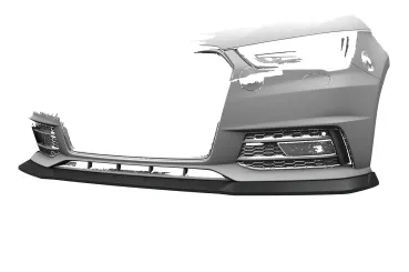 CSR Frontspoiler | Cup-Spoilerlippe mit ABE für Audi A1 (8X) S-Line CSL919-G Glossy schwarz Hochglanz (keine Lackierung erforderlich)