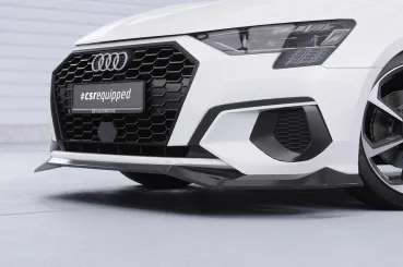 CSR Frontspoiler | Cup-Spoilerlippe mit ABE für Audi A3 8Y Sportback CSL927-G Glossy schwarz Hochglanz (keine Lackierung erforderlich)