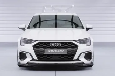 CSR Frontspoiler | Cup-Spoilerlippe mit ABE für Audi A3 8Y Sportback CSL927-G Glossy schwarz Hochglanz (keine Lackierung erforderlich)