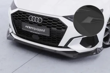 CSR Frontspoiler | Cup-Spoilerlippe mit ABE für Audi A3 8Y Sportback CSL927-S strukturiert schwarz matt (keine Lackierung erforderlich)