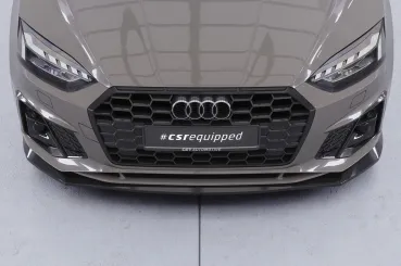 CSR Frontspoiler | Cup-Spoilerlippe mit ABE für Audi A5 F5 Sportback CSL929-C Carbon Look Hochglanz (keine Lackierung erforderlich)