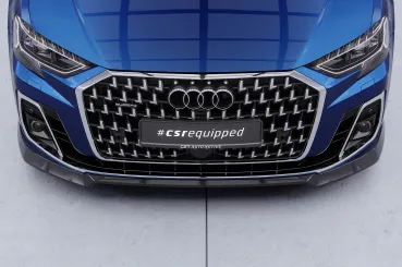 CSR Frontspoiler | Cup-Spoilerlippe mit ABE für Audi A8 D5 (Typ 4N/F8) CSL863-C Carbon Look Hochglanz (keine Lackierung erforderlich)